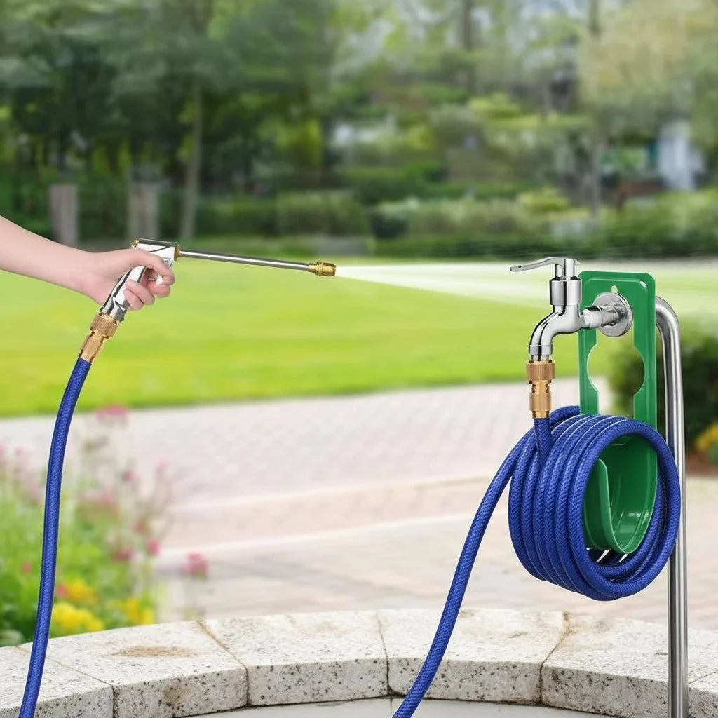 Hose Pipe Holder Wall Mounted, Garden Hose Hanger for Outdoor Storage, Hosepipe Storage Organiser for Garden Storage