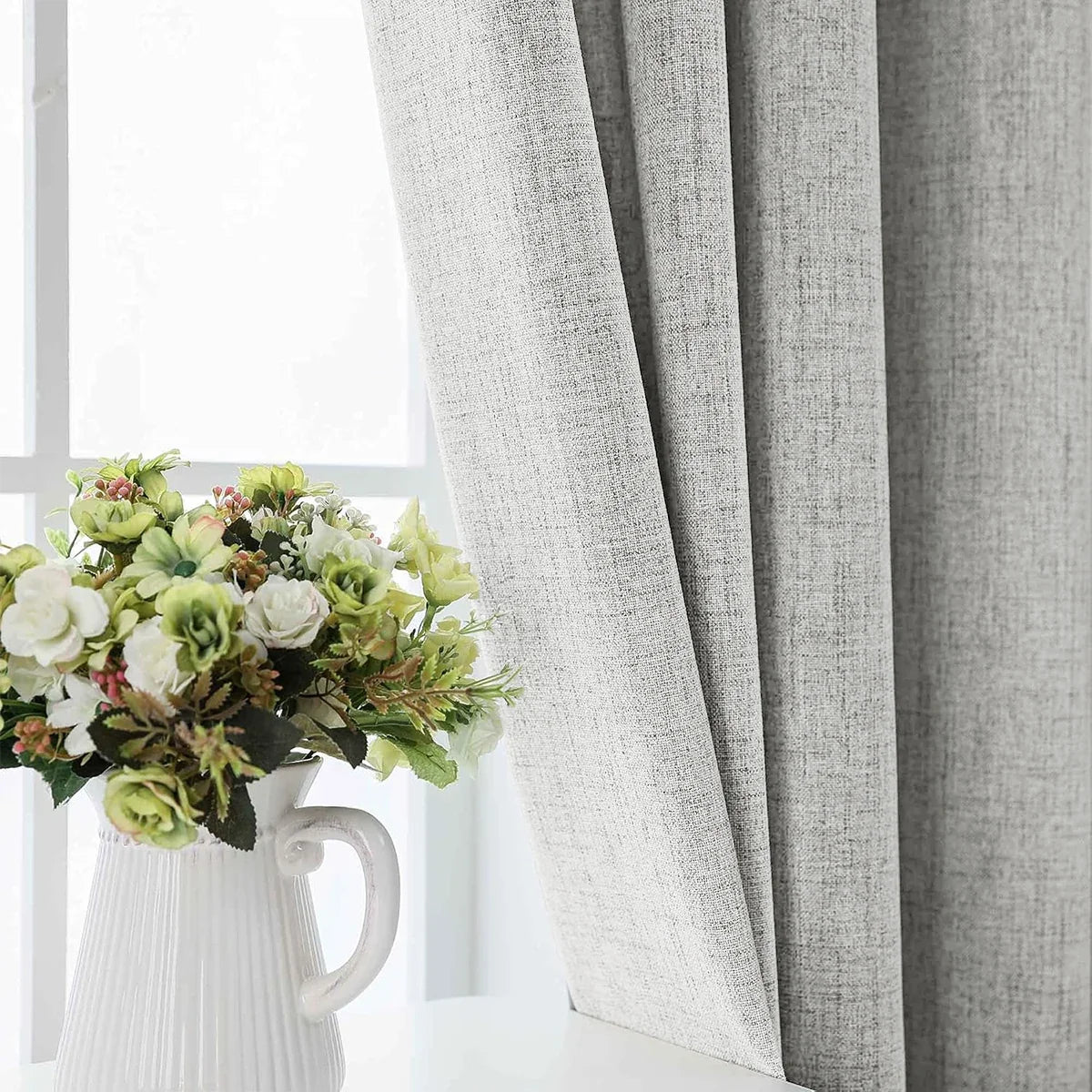 Blackout Curtains Set of 2 in Linen Look, Bedroom Curtains with Slot Top, Curtains for Living Room in Solid Colour_03