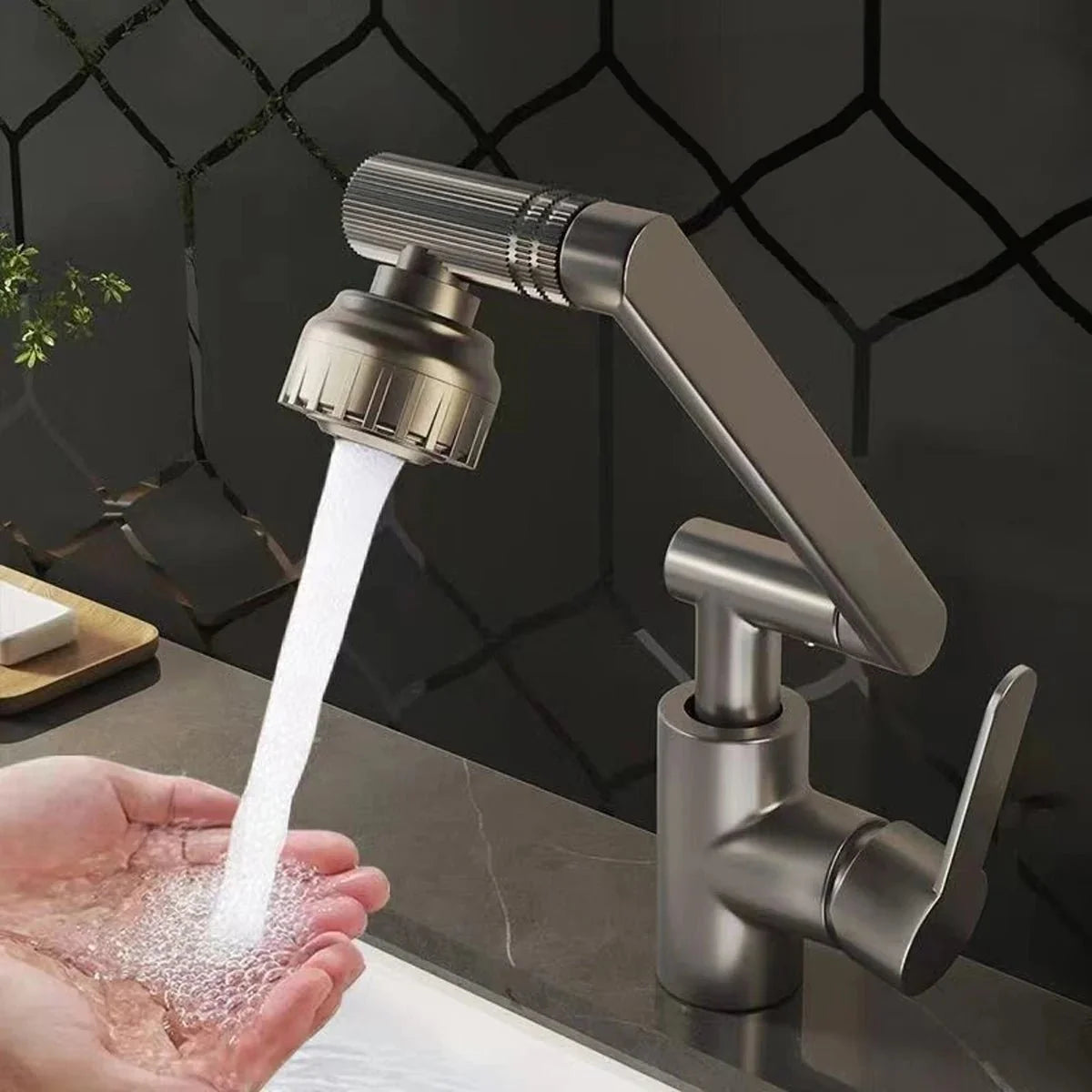 Kitchen Taps with 360 Rotating Robotic Arm, Bathroom Tap
