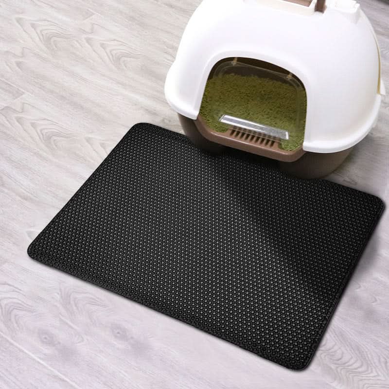 Cat Litter Mat, Non Slip Litter Tray Mat with Waterproof Double Layer, Litter Box Mat for Cats_00
