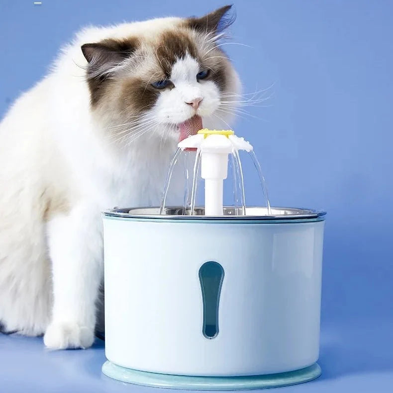 Cat Water Fountain 2.4 L with Filter, Dog Water Fountain, Quiet Pet Drinking Fountain with Stainless Steel Bowl_04