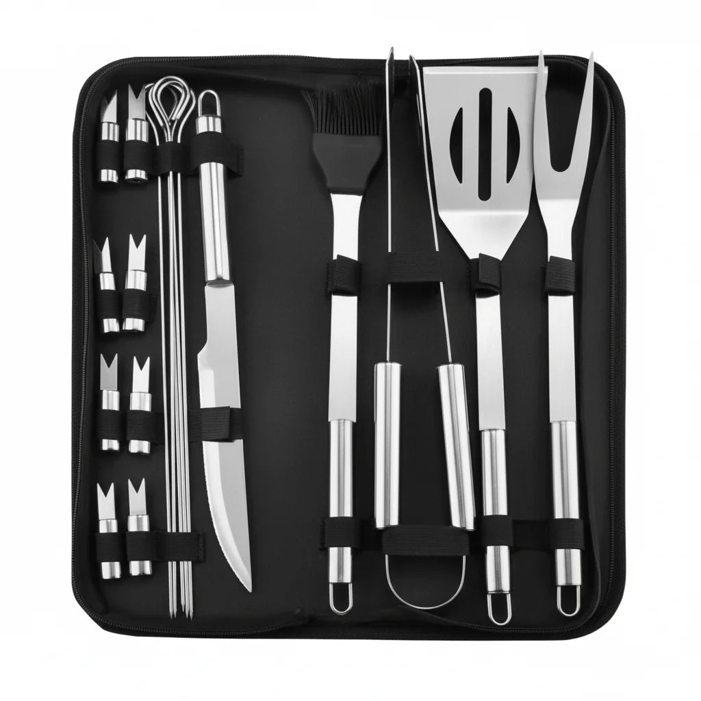 Stainless Steel BBQ Tools, Barbecue Tool Set with Carry Bag, BBQ Accessories, BBQ Utensils Set 3 to 20 Piece_07