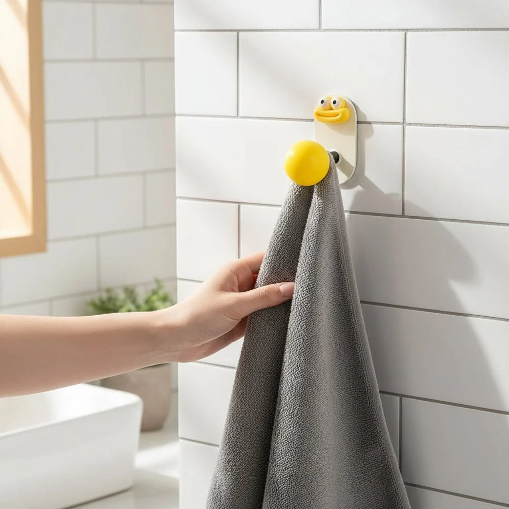 Self Adhesive Hooks for Towels and Keys, Stick on Wall Hooks for Bathroom Storage, Kitchen Storage Hooks No Drilling_01