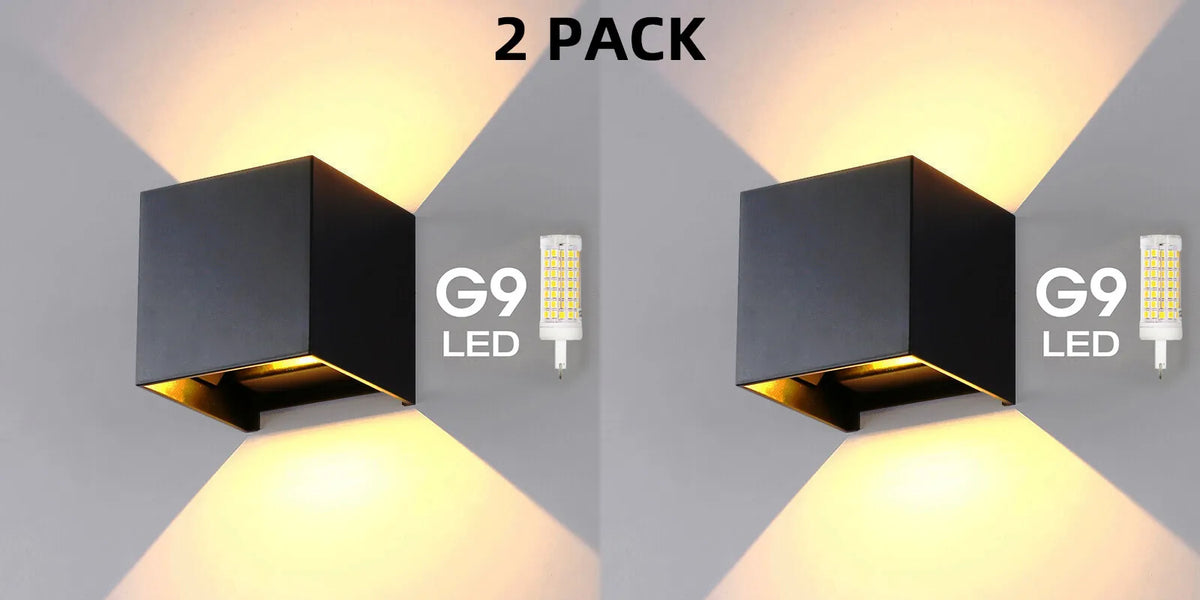 Outdoor Wall Lights, Waterproof Exterior Wall Light, Modern Cube Wall Lamp with G9 Bulb, Indoor and Outdoor Lighting_07