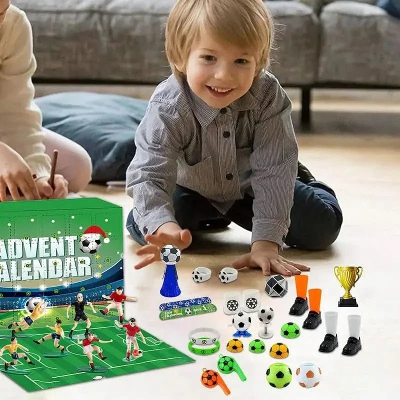 Football Advent Calendar, Kids Advent Calendar with 24 Surprises, Football Toys with DIY Stadium and Mini Figures_00