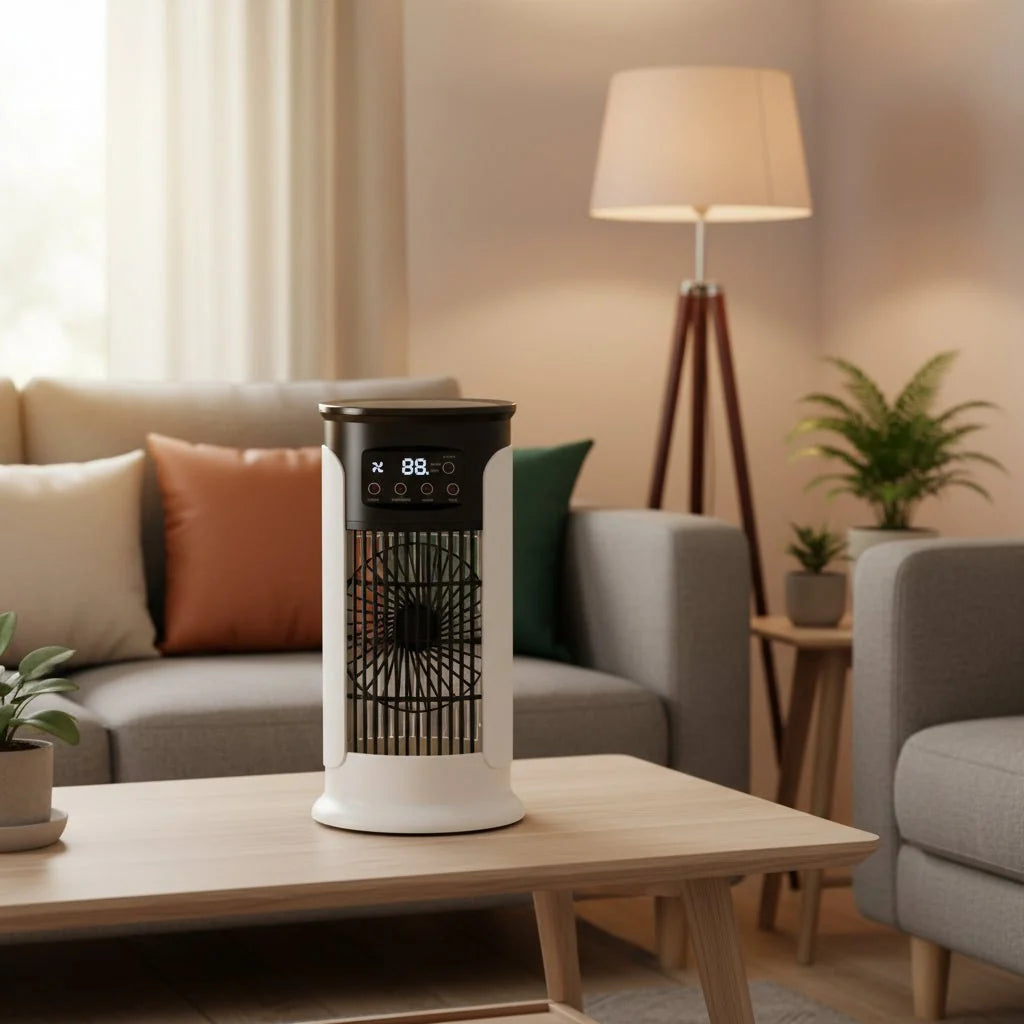 Portable Air Cooler 3 in 1 with Humidifier and LED Night Light, Evaporative Air Cooler Fan with Water Tank, Cooling Fan_01