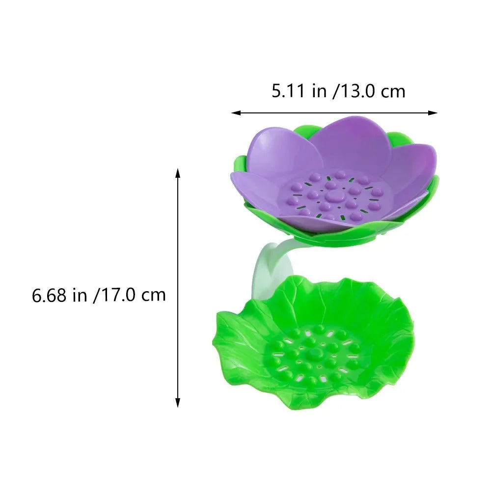 Soap Dish with Drain, Shower Soap Dish for Bathroom Storage, Lotus Soap Holder, Bathroom Accessories for Sink_04