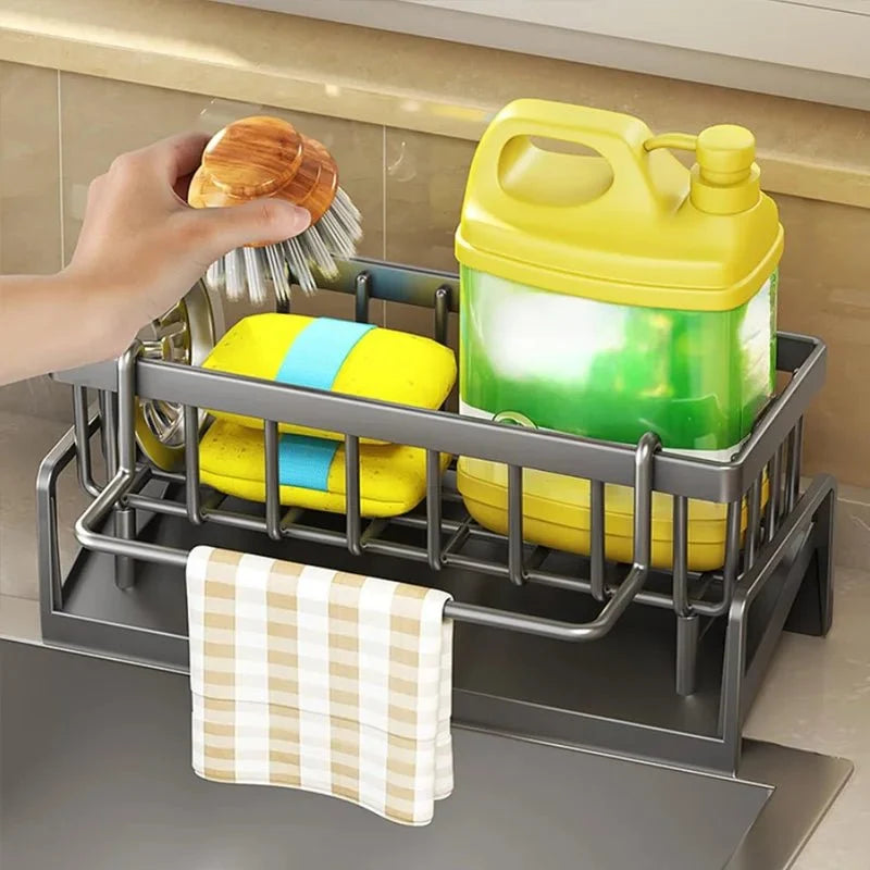 Kitchen Organiser for Sink with Drainage, Sink Caddy for Sponges and Brushes, Cleaning Caddy and Kitchen Storage Tidy_02