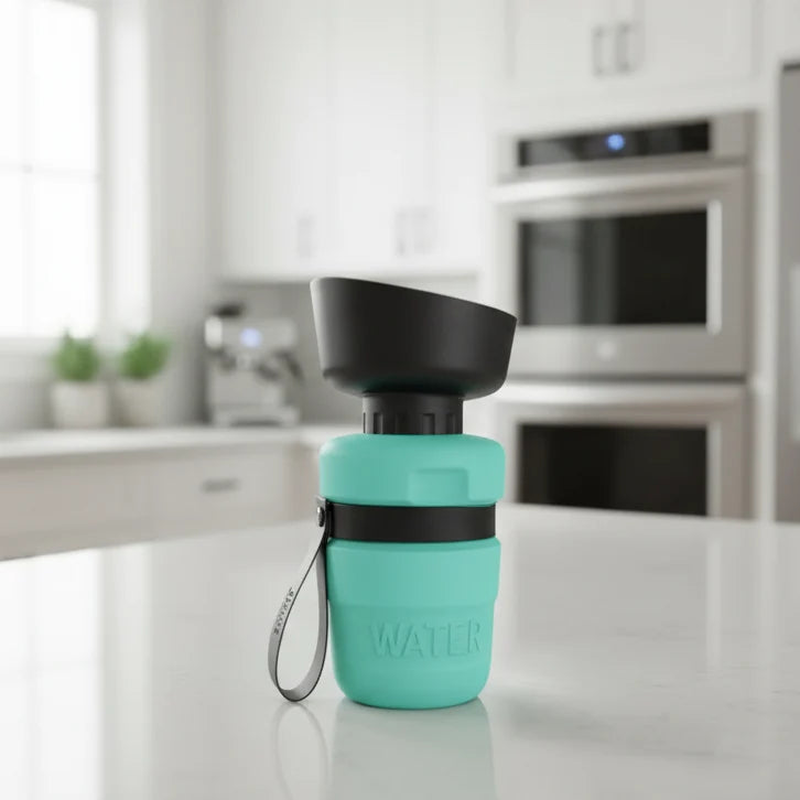 Foldable Drinking Bottle for Dogs with Bowl 520 ml, Portable Dog Water Bottle for Walks, Dog Travel Water Bottle_00
