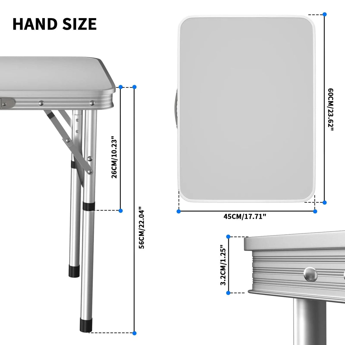 Folding Table, Foldable Camping Table with 2 Heights, Lightweight Aluminium Garden Table for Picnic and Outdoor Use_04