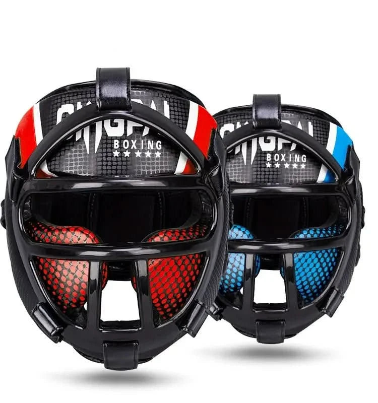 Boxing Head Guard with Face Mask, Martial Arts Headgear for Sparring