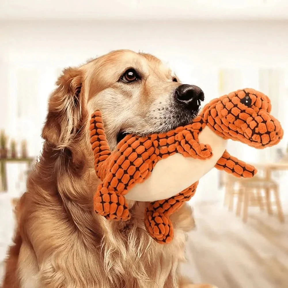 Dinosaur Dog Toy, Tough Dog Chew Toys for Strong Chewers, Rubber Dog Toy for Fetch and Chewing