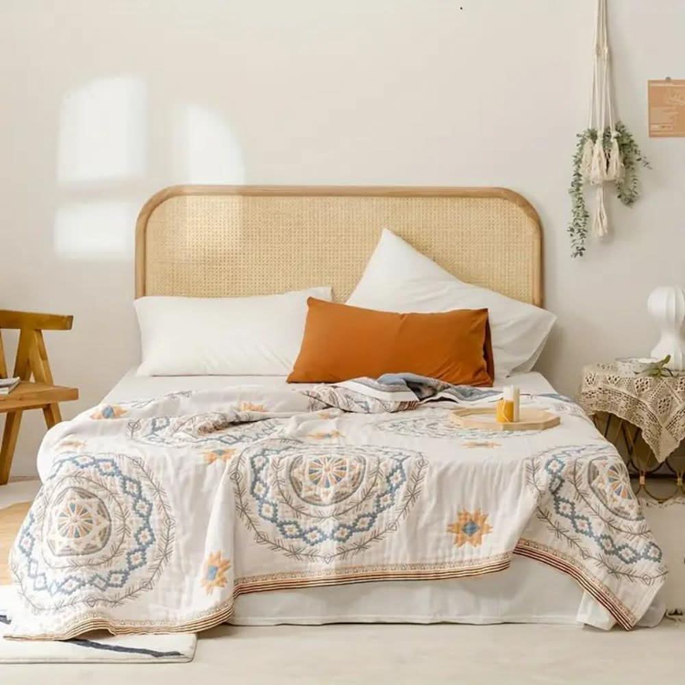 Picnic Blankets, Boho Cotton Throw Blanket, Mandala Sofa Throw and Bed Throw for Indoor and Outdoor Use