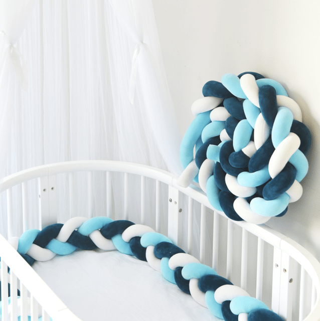 Braided Cot Bumper, Cotton Woven Crib Bumper in 1 to 4 m Lengths, Nursery Decor in Solid Colours_39