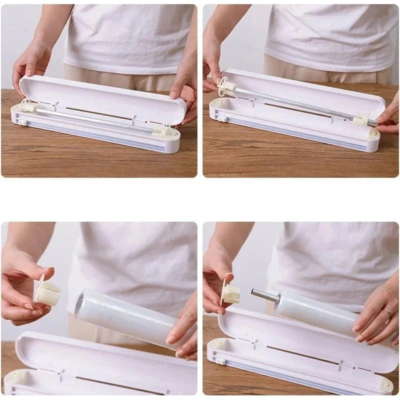 Cling Film Dispenser with Cutter, Aluminium Foil Dispenser, Clingfilm Cutter for Kitchen Drawer, Kitchen Accessories_06