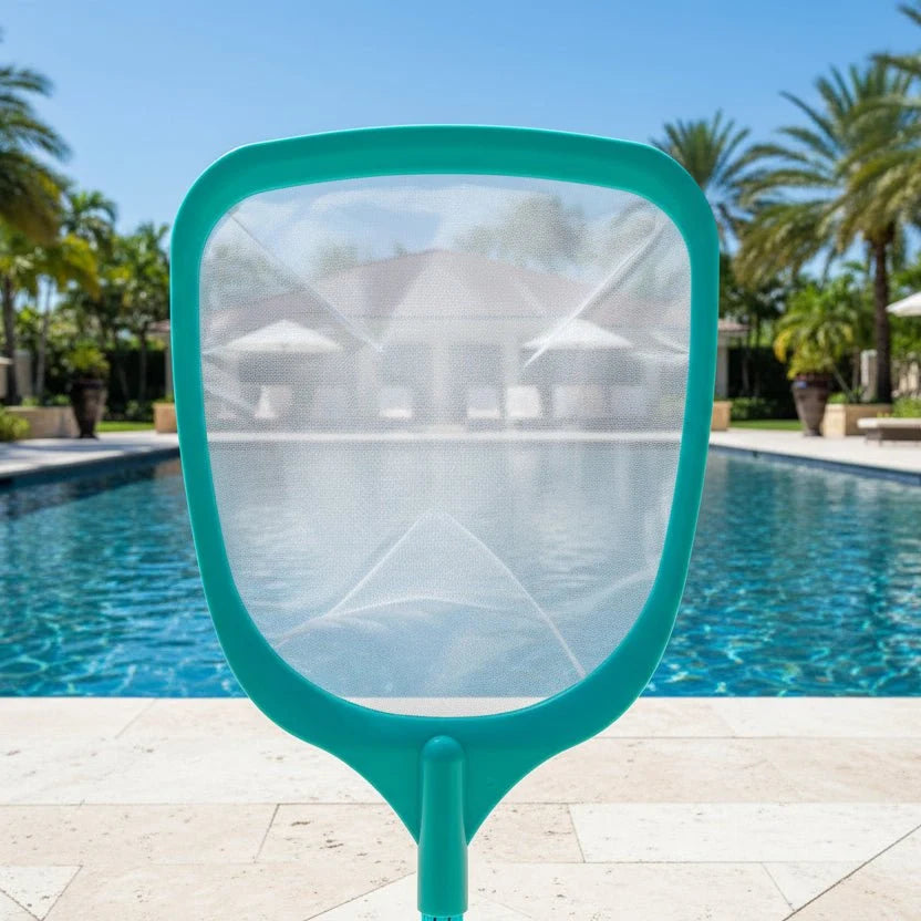 Pond Nets with Telescopic Pole, Fine Mesh Pond Skimmer Net for Leaves and Debris, Extendable Pole Pond Cleaning Net