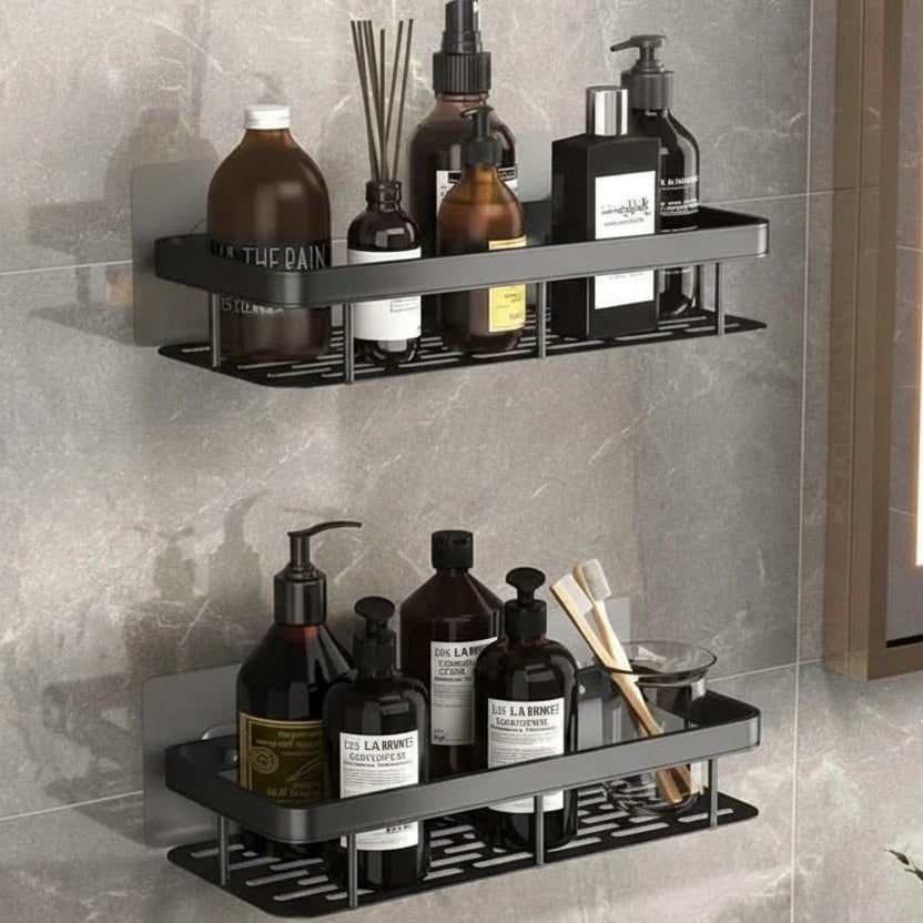 Bathroom Wall Shelf, No Drill Bathroom Shelves, Self Adhesive Stainless Steel Shelf for Shampoo and Soap_07