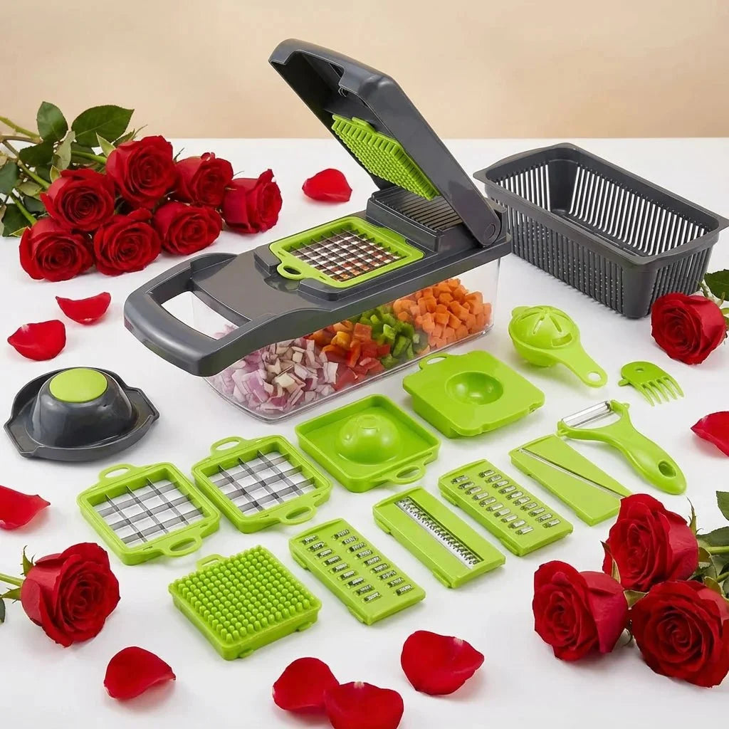 Vegetable Cutter for Fruit and Veg, Vegetable Chopper for Kitchen Meal Prep, Food Chopper 33 x 12 cm