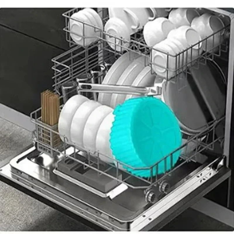 Silicone Baking Mould for Air Fryer, Foldable Air Fryer Liner, Silicone Air Fryer Tray for Small and Large Baskets_03