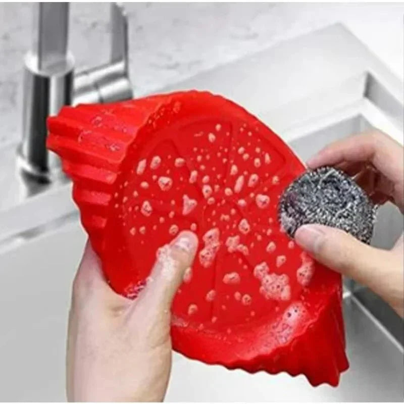 Silicone Baking Mould for Air Fryer, Foldable Air Fryer Liner, Silicone Air Fryer Tray for Small and Large Baskets_06