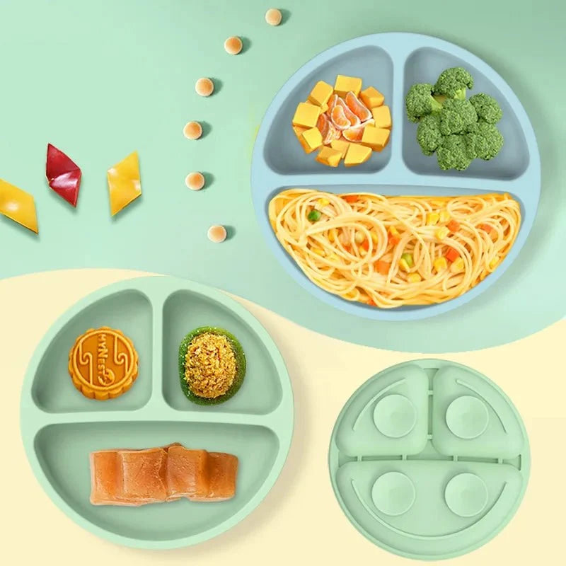 Childrens Plate with Suction, Silicone Suction Plate for Baby Led Weaning, Non Slip Weaning Plate for Toddlers_05