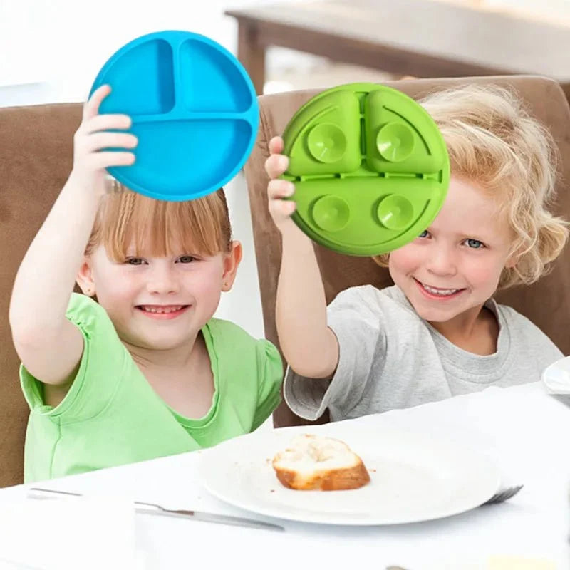Childrens Plate with Suction, Silicone Suction Plate for Baby Led Weaning, Non Slip Weaning Plate for Toddlers_06