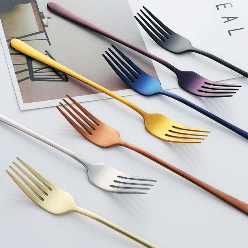 Fork Set, Dinner Forks with Mirror Polished Finish, Stainless Steel Cutlery in 8 Colours, Tableware_03