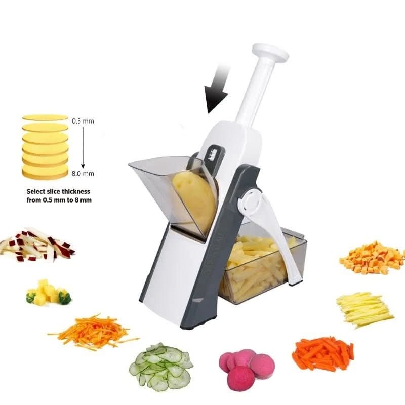 Vegetable Chopper 5 in 1, Vegetable Slicer with Adjustable Thickness, Vegetable Cutter with Container, Kitchen Gadgets