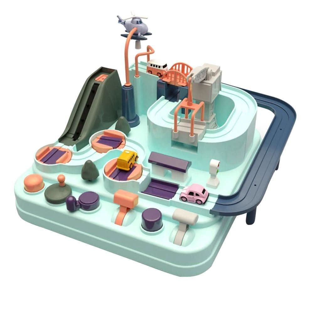 Toy Town Playset with 4 Cars and Helicopter, Toy Train, Toy Crane, Role Play Toys for Small World Play_08