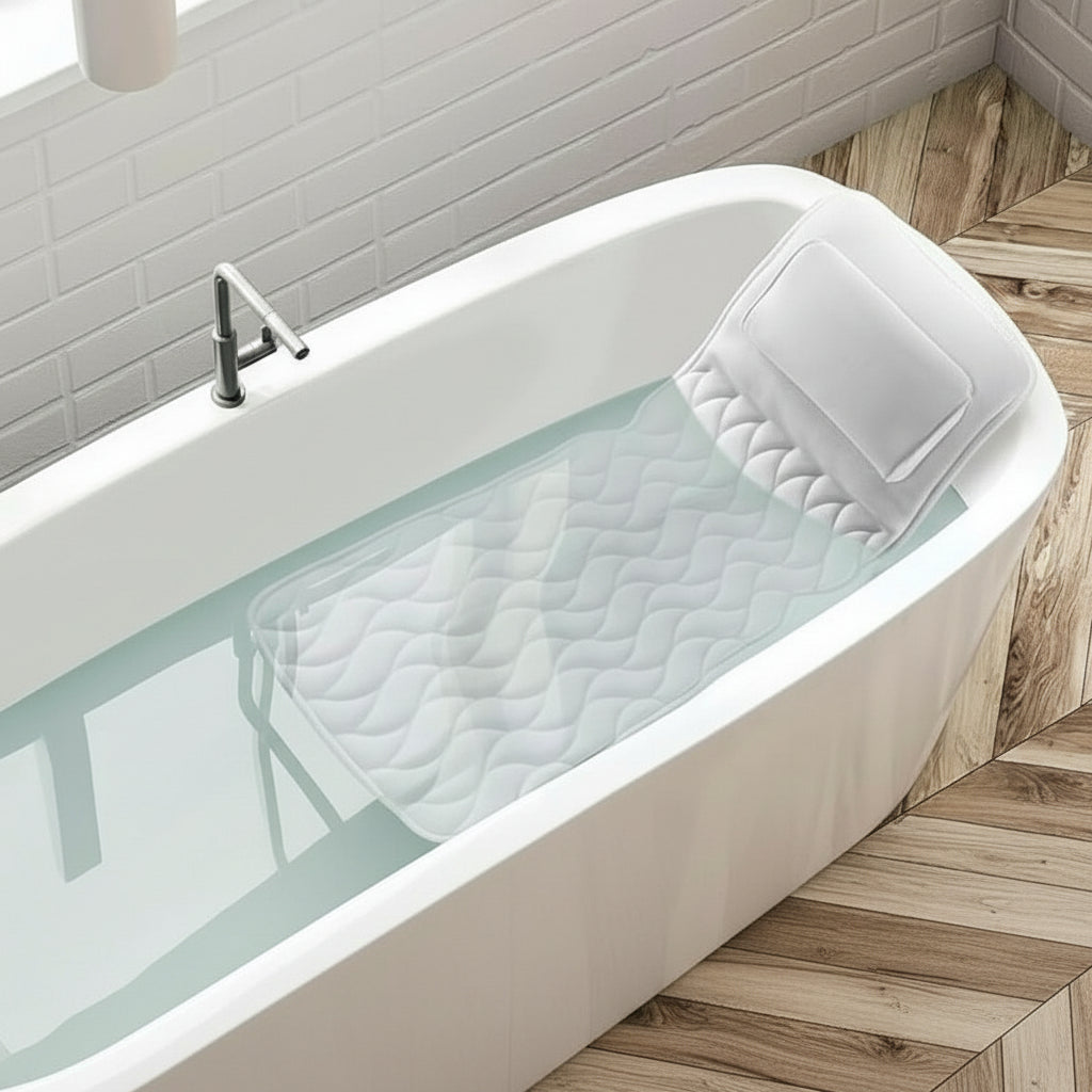 Full Body Bath Pillow, Bathtub Pillow with Suction Cups, Back Support Pillow in 3D Mesh, Bath Cushion, Bath Accessories_00