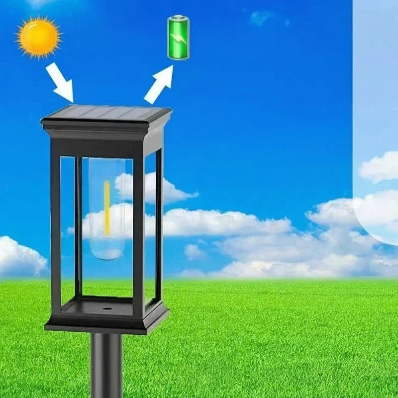 Solar Garden Lights, Outdoor Solar Lights with Warm LED, Waterproof Solar Stake Lights, Outdoor Lighting for Patio