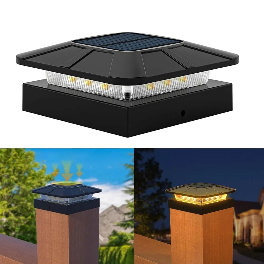 Solar Garden Lights, Solar Lights for Posts with 3 Colour Modes, Solar Fence Lights Waterproof, Outdoor Lighting_02