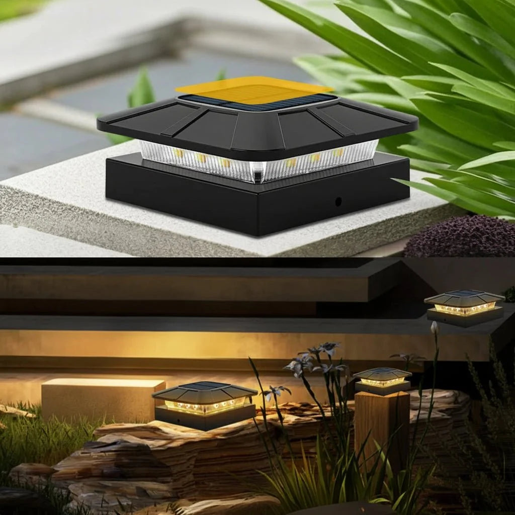 Solar Garden Lights, Solar Lights for Posts with 3 Colour Modes, Solar Fence Lights Waterproof, Outdoor Lighting_03