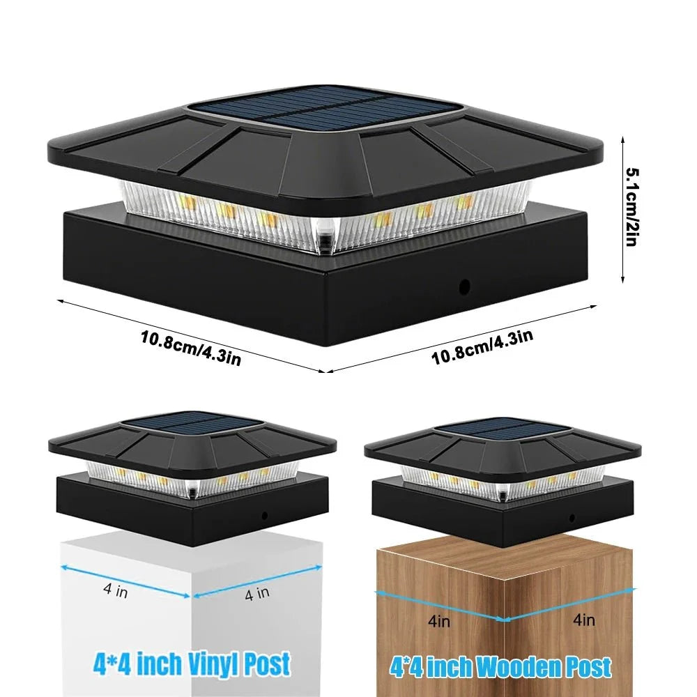 Solar Garden Lights, Solar Lights for Posts with 3 Colour Modes, Solar Fence Lights Waterproof, Outdoor Lighting_05