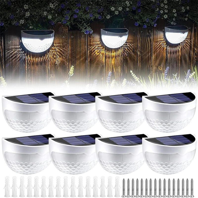 Solar Garden Lights, Solar Lights for Fence in Warm White or Multicolour, Solar Fence Lights Outdoor, Outdoor Lighting