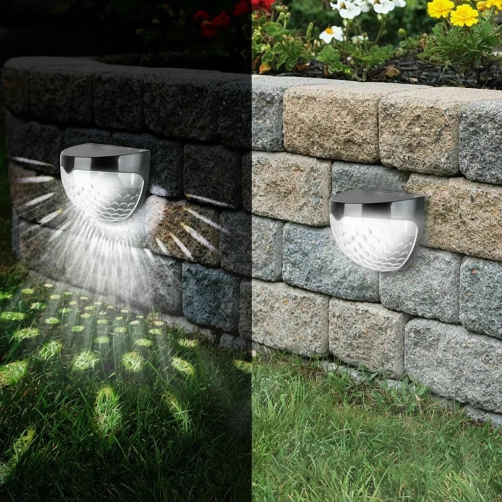 Solar Garden Lights, Solar Lights for Fence in Warm White or Multicolour, Solar Fence Lights Outdoor, Outdoor Lighting_02