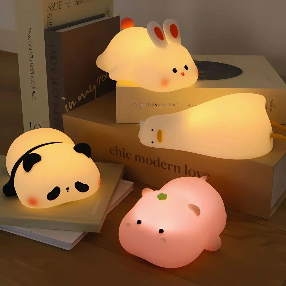 SqueezeBuddies | Night Light with Adjustable Brightness & Sleep Timer | Portable Relaxation Companion for Any Room