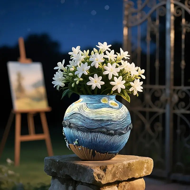 Flower Vase Handmade from Resin, Small Flower Vase for Table Centrepiece, Decorative Vase for Dried Flowers