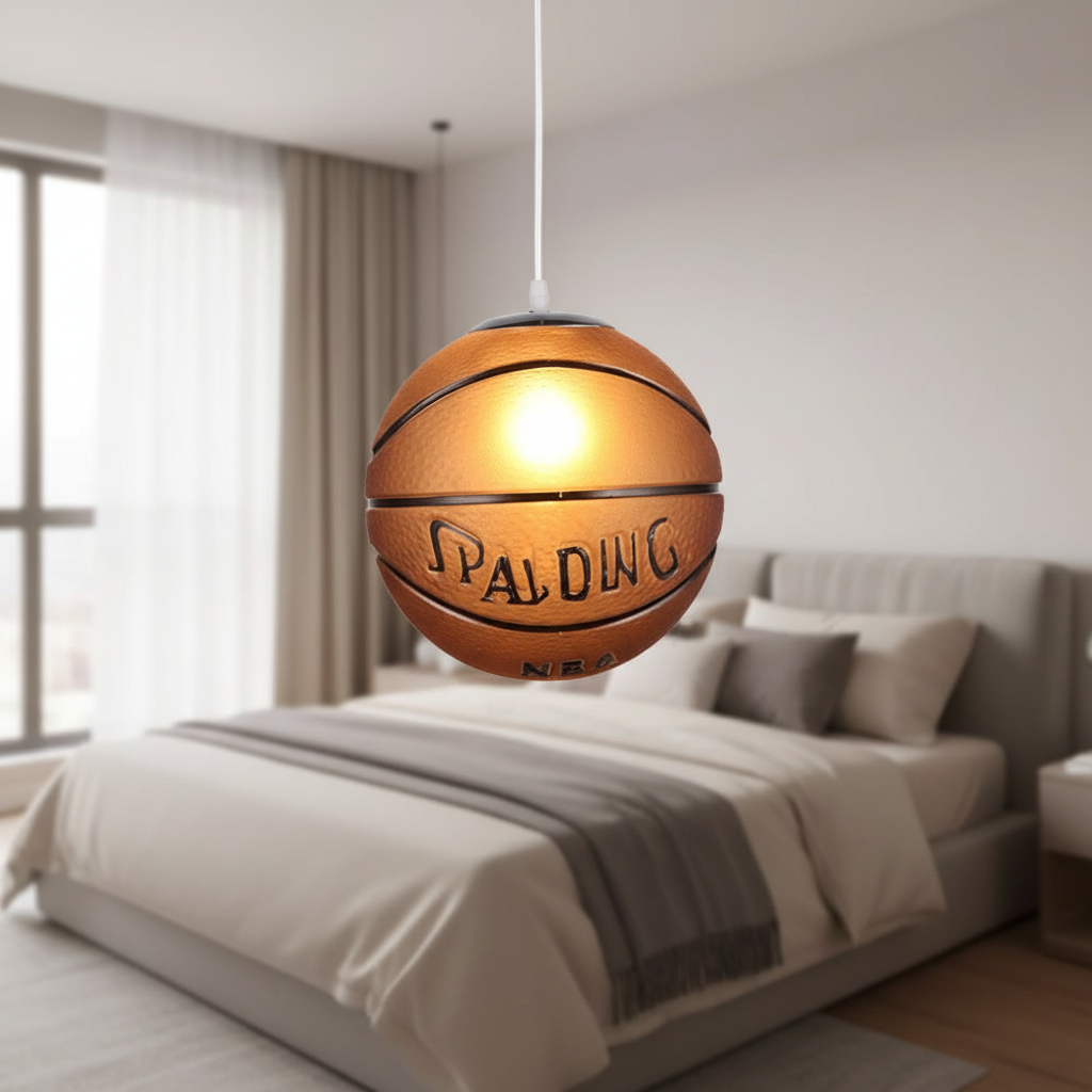 Football LED Ceiling Light, Dimmable Childrens Ceiling Light, Basketball Ceiling Light, Childrens Bedroom Lighting_00