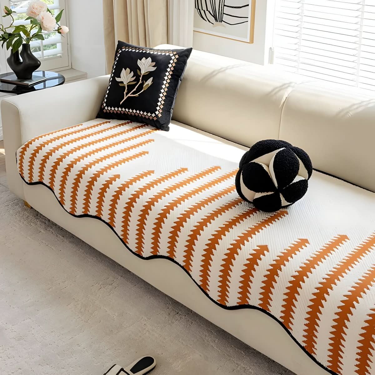 Sofa Covers, Soft Chenille Couch Cover, Decorative Sofa Protector for Living Room and Seating Areas