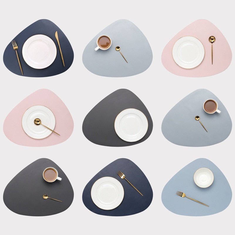 Placemats and Coasters, PU Leather Placemat and Coaster Set, Heat Resistant Table Mats, Wipeable Placemats for Dining_03