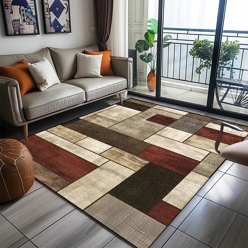 Living Room Rugs, Soft Velvet Geometric Carpets with Non Slip Backing – image 5