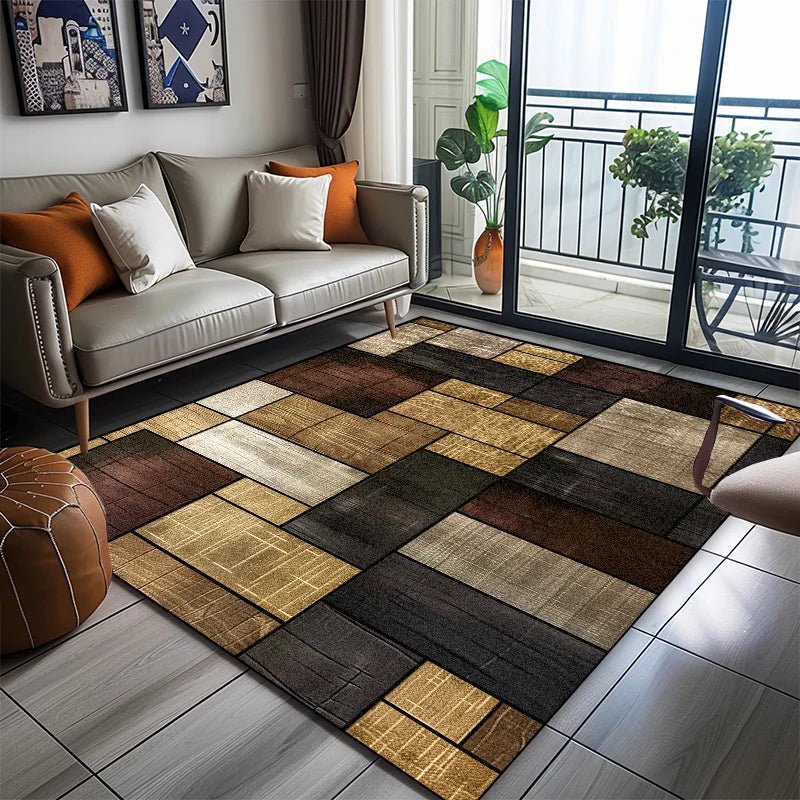 Living Room Rugs, Soft Velvet Geometric Carpets with Non Slip Backing – image 9