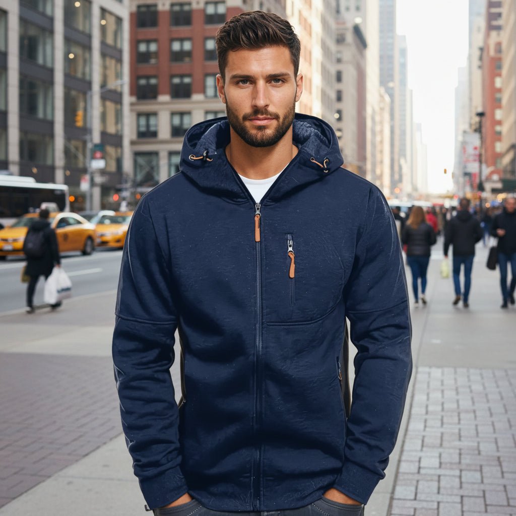 Zip Up Hoodie Fleece Lined with Adjustable Hood and Pockets, Comfy Hoodie Warm for Sports and Everyday Wear, Hooded Top_04