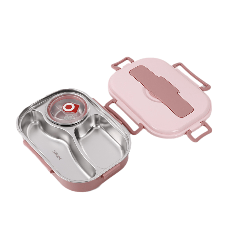 Lunch Box for Kids and Adults, Stainless Steel Lunch Box with Compartments and Soup Bowl, Bento Box for School and Work_02