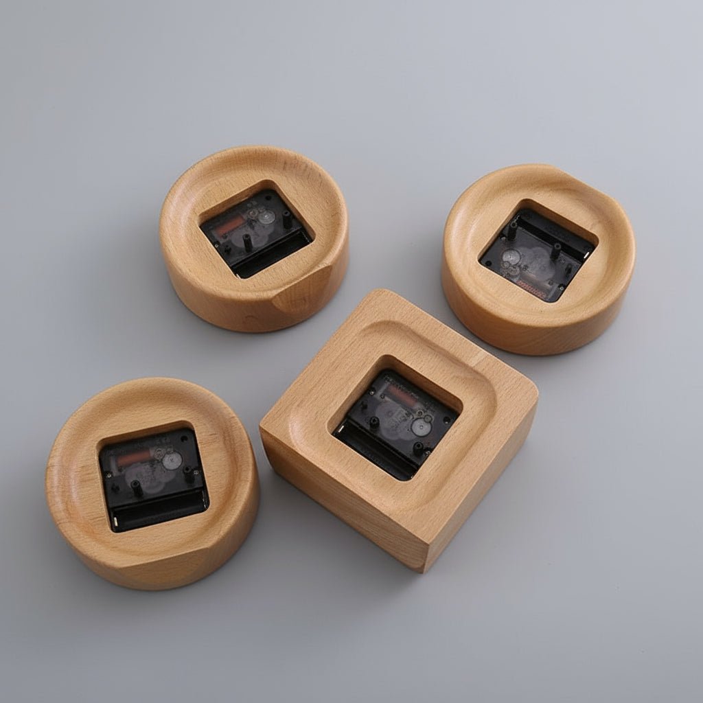 Analogue Alarm Clocks, Wooden Alarm Clock Silent Non Ticking, Bedside Clock in Beech Wood for Bedroom_01