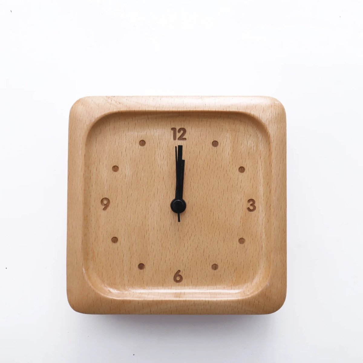 Analogue Alarm Clocks, Wooden Alarm Clock Silent Non Ticking, Bedside Clock in Beech Wood for Bedroom_04