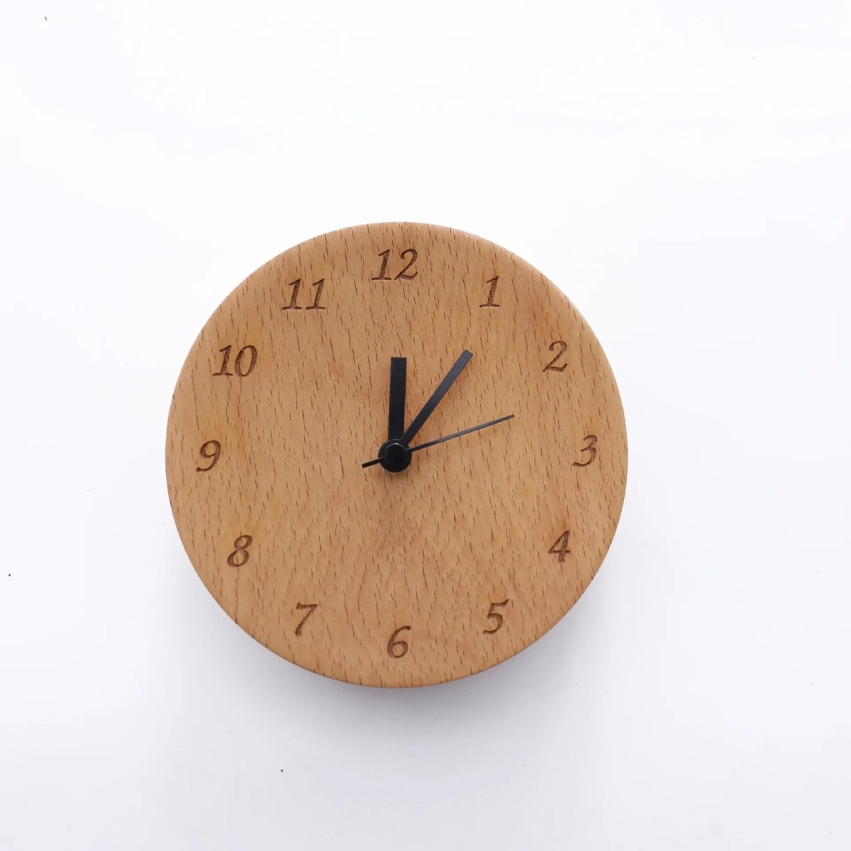 Analogue Alarm Clocks, Wooden Alarm Clock Silent Non Ticking, Bedside Clock in Beech Wood for Bedroom_05
