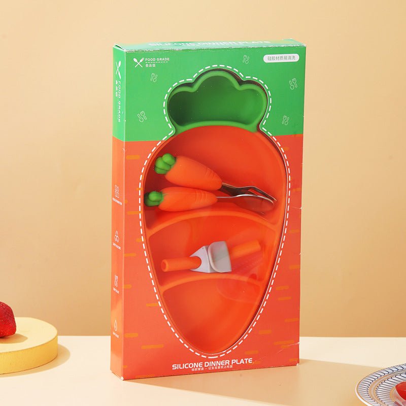 Childrens Plate with Suction Base, Silicone Suction Plate for Babies and Toddlers, Divided Weaning Plate_13
