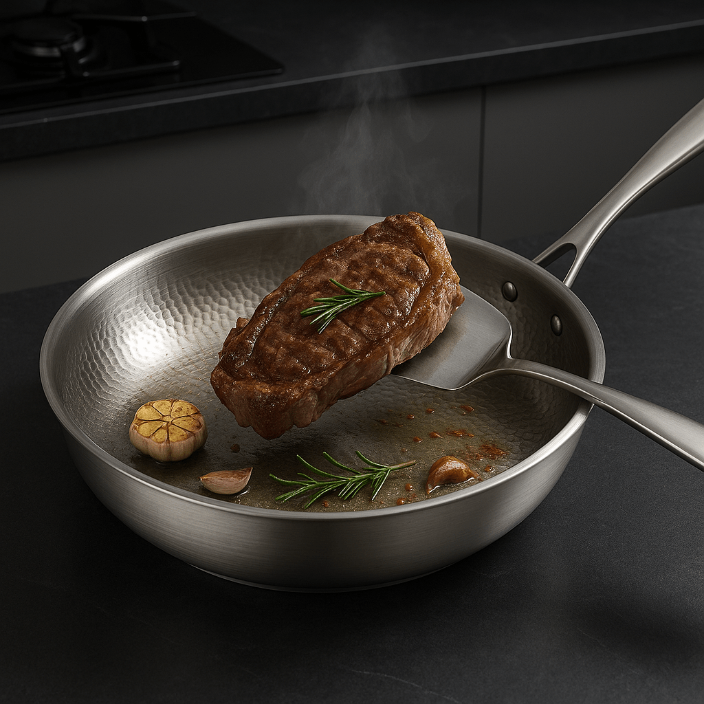 Stainless Steel Pan for Induction Hob, Pan Set in 3 Sizes